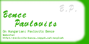 bence pavlovits business card